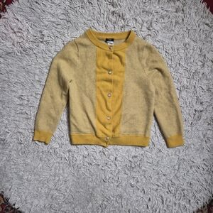 Womens J. Crew Cardigan Sweater Yellow Wool Cashmere Blend Preppy Twee Spring ✨️